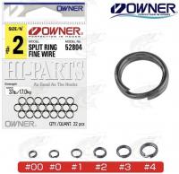 Кольца заводные Owner Split Ring Fine Wire №0 7кг/24шт