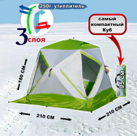 Зимняя палатка Лотос Куб 3 Компакт Термо (210х210/180 см)