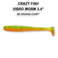 Силиконовая приманка Crazy Fish Vibro Worm 3.4" 13-85-5d-6