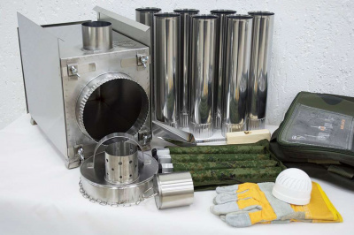 Печь Берег для палатки "Экономка" Мини (съёмные экраны   - труба 65мм)