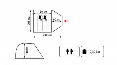 Палатка Универсальная Tramp Lite Fly 2 (V2)