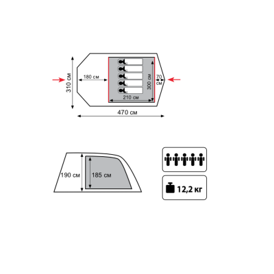 Палатка Кемпинговая Tramp Baltic Wave 5 (V2)