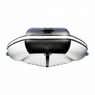 Лодка ПВХ Ривьера 3800 Килевое надувное дно "Комби" светло-серый/черный