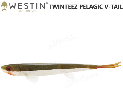 Слаг Westin TwinTeez Pelagic V-Tail 20cm 30g Bass Orange , 2 шт
