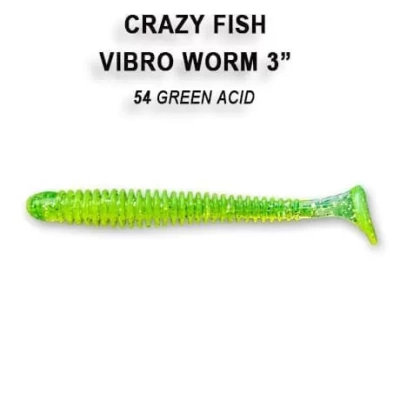Силиконовая приманка Crazy Fish Vibro Worm 3" 11-75-54-6
