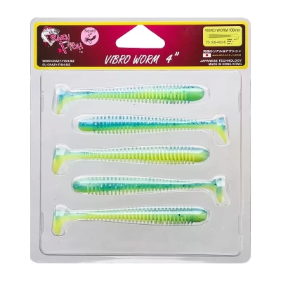 Силиконовая приманка CF Crazy Fish Vibro Worm 4" 75-100-40d-6