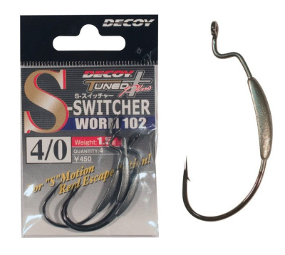 Крючок офсетный DECOY WORM102 S-SWITCHER 4/0 1.5gr 4шт