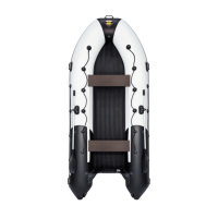 Лодка ПВХ Ривьера 4000 НДНД "Комби" светло-серый/черный
