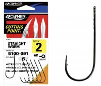 Крючок Owner Straight Worm №2/0 6шт.