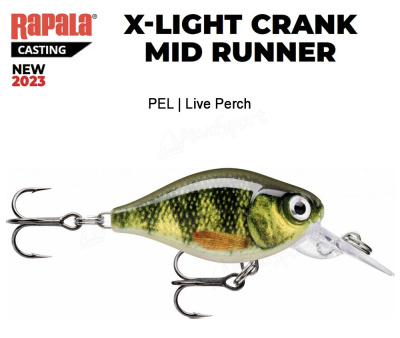 Воблер Rapala X-Light Crank Mid Runner PEL