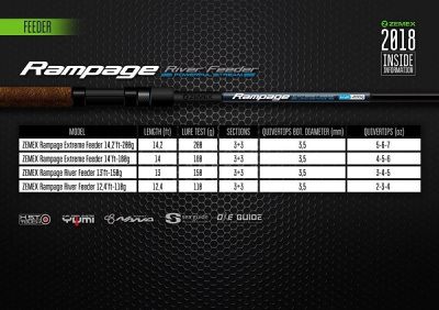 Удилище фидерное Zemex Rampage River Feeder 13ft 3.9m 150gr