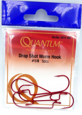Крючки QUANTUM Drop Shot Worm Hook #1/0