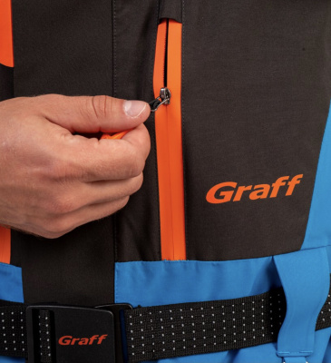 Костюм рыболовный Graff (поплавок -15°С) (215ОВ-3 черно-голубой) размер L (176-182)