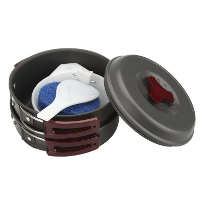 Набор посуды туристической Tramp на 1-2 персоны из анодированного алюминия TRC-025