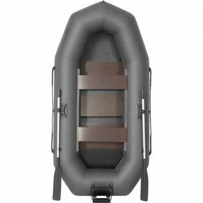 Лодка гребная под мотор Лоцман Профи С-260 МПРС серый (реечная слань, приставка под мотор)