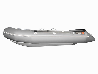 Надувная ПВХ лодка X-River Rocky 355 (серый, серая фурнитура) + дублирование тканью ПВХ дна