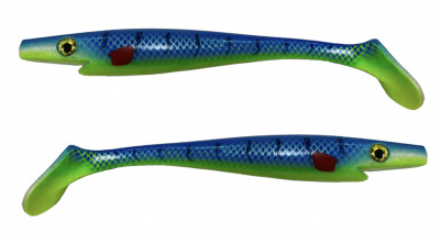 Силиконовая приманка Strike Pro Pig Shad Tournament #YELLOW-BLUE Swede (2 шт.)